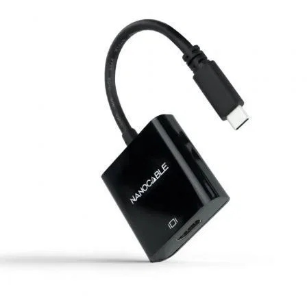 Nanocable Conversor USB-C a HDMI 4K, 15 cm, Negro